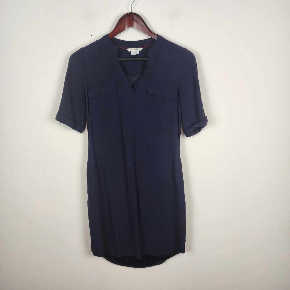 Boden Lola Half Sleeve Viscose Navy‎ Blue Shirt Dress Women's Size 2